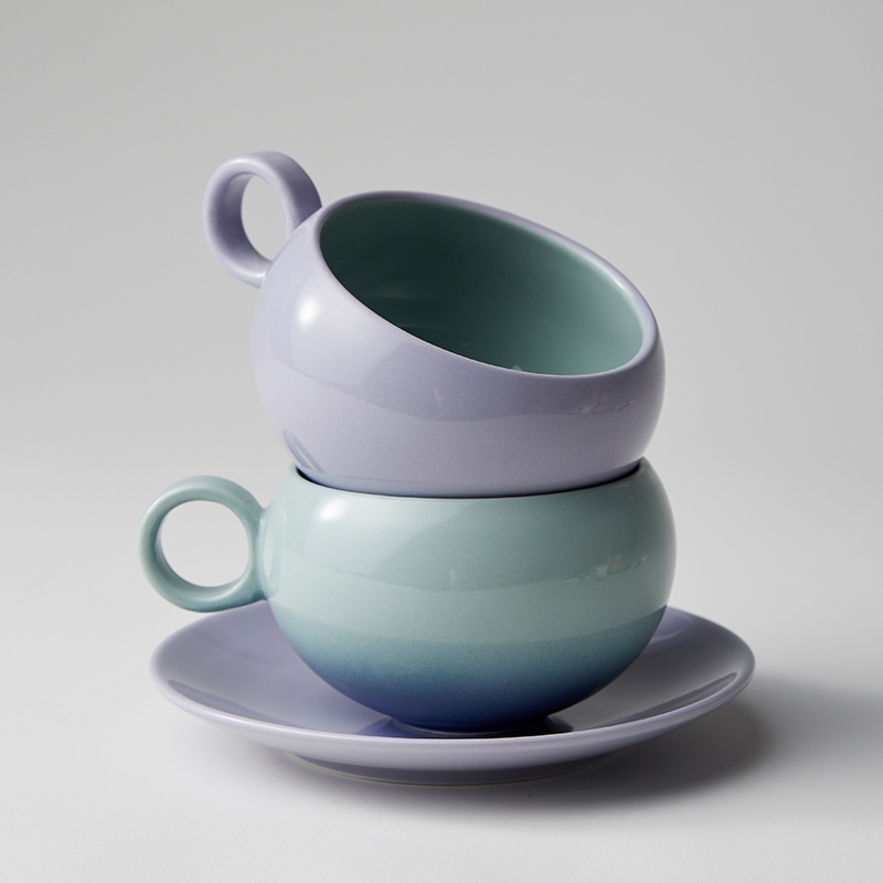 米立风物高级感咖啡杯碟套装陶瓷杯子下午茶蛋蛋杯高档精致拉花杯