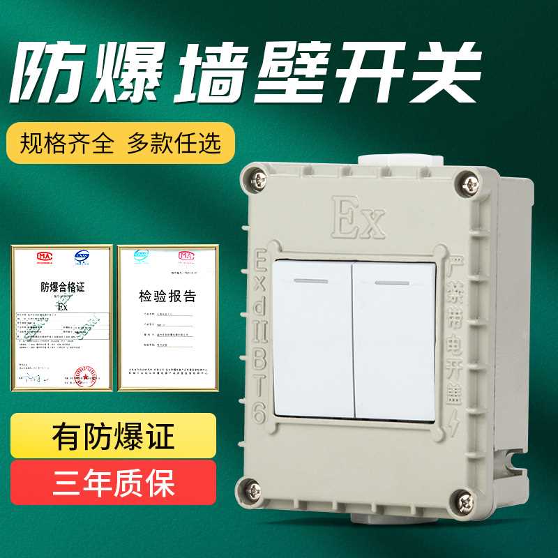 防爆开关单联控制墙壁插座面板86型照明空开暗装明装工业220v三相