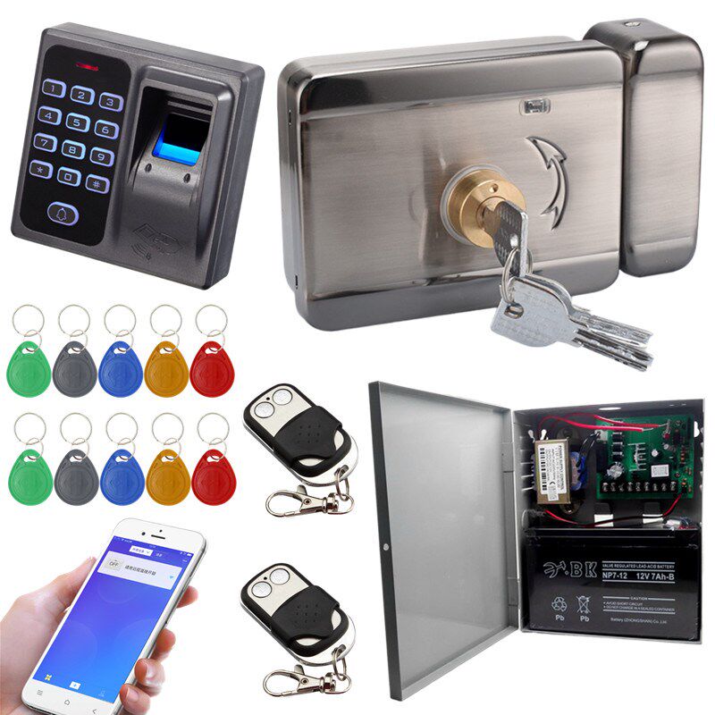 86型指纹ID刷卡机电机锁门禁密码器无线遥控手机app电控锁电子锁