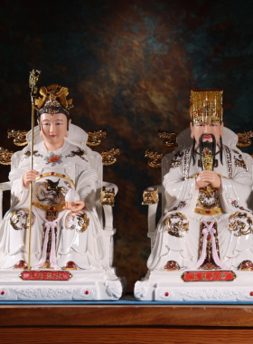 墨修缘玉帝王母陶瓷彩绘家用玉皇大帝王母娘娘瑶池圣母供奉摆件