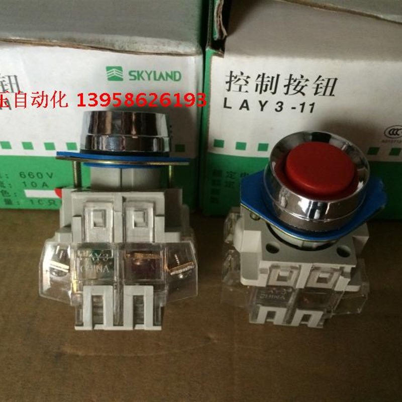 SKYLAND天洲集团 LAY3-11 红绿 按钮开关 银点铜件 高品质