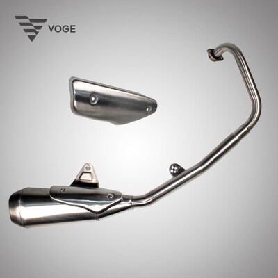 隆鑫VOGE无极机车21款LX300-6U LX300AC原装消声器排气管装饰护罩