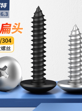 304不锈钢十字大扁头自攻螺丝316伞头蘑菇头自攻钉黑色螺丝M3-M6