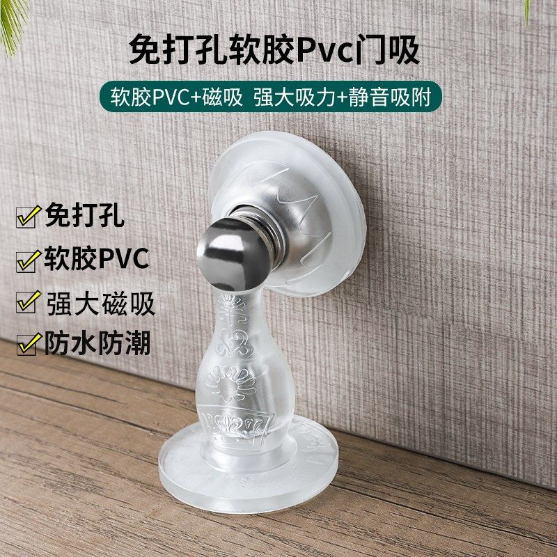 门吸门碰免打孔新款家用静音强磁强力地吸磁吸矽胶防撞门后挡门器