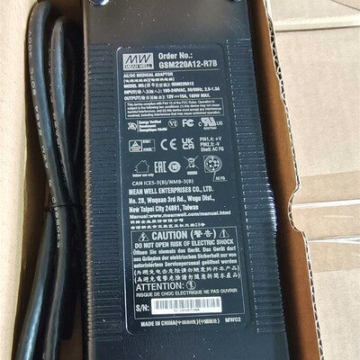 GSM220A明纬电源R7B供应器A12/A15/A20/A24/A48 180W医疗型桌面型