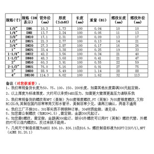 单头管外丝NPT100长64KG高压管件Sch40焊接304316L天佑管业11645