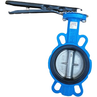 150 蝶阀304不锈钢板铸铁手动碟阀3寸4寸6DN100 D71X 16手柄对夹式