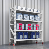 仓储货架带轮展示架仓库可移动置物架家用储藏室车库收纳层架置物