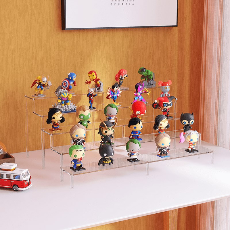 厨事优盲盒收纳展示架泡泡玛特亚克力桌面透明手办娃娃小公仔陈列