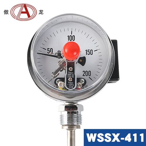 WSSX-411电接点双金属温度表温度计带上下限控制输出管道锅炉411X
