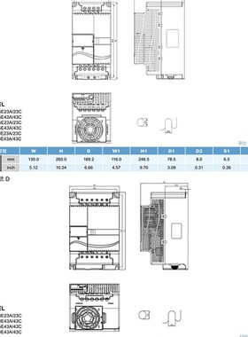 台达变频器VFD004/007/015/022/037/055/075/110/150/185/220E43A