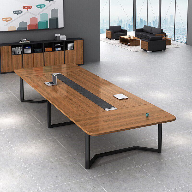 简约会议桌培训桌洽谈桌现代简约谈判长条桌会客板式组合桌3.5米