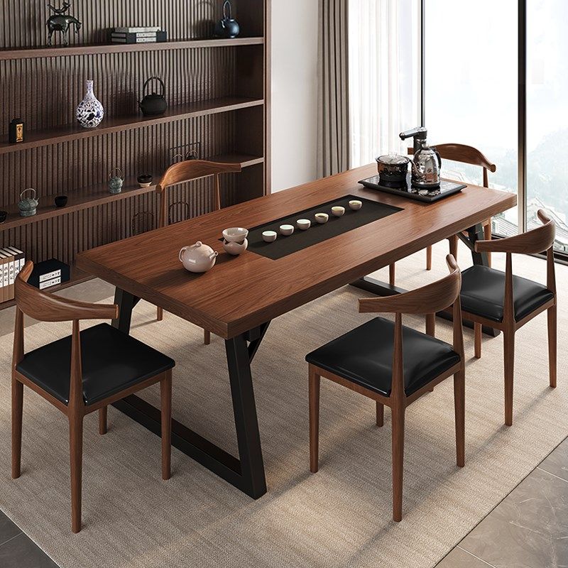 茶桌新中式茶几客厅2024新款小户型泡茶台长桌子实木色茶桌椅组合
