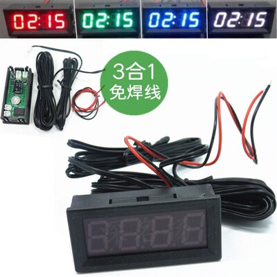 0.56寸 LED数码管电子钟 5~60V DS3231三合一 时间+温度+电压