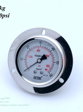 FTB 323.71埋入中孔充油式前法兰压力表0-60KG液压表860psi气压表