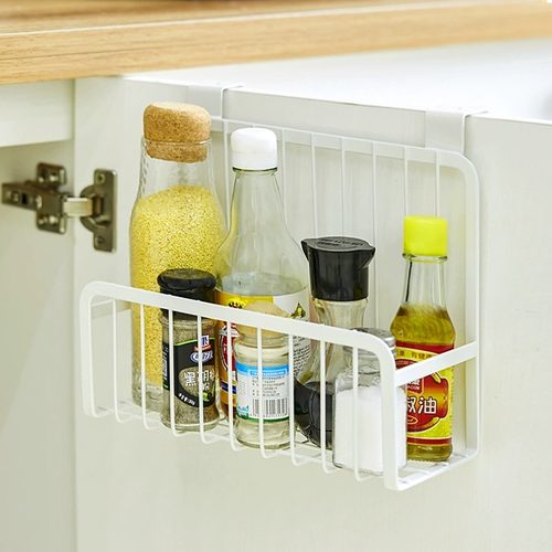 柜门挂篮厨房盐调味罐收纳盒壁挂内侧置物架挂钩免打孔神器省空间