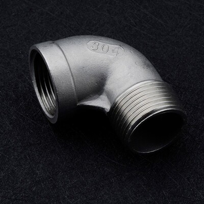 201/304 不锈钢内外丝弯头螺纹90度直角弯管扣牙DN15 20 25 32 40