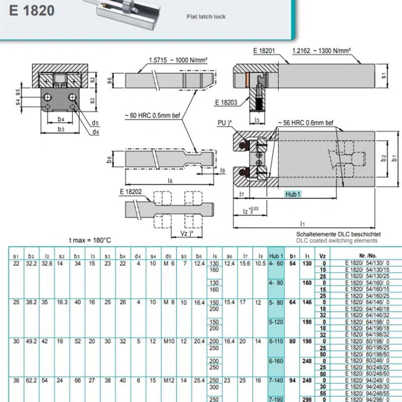 替代meusburger莫斯堡锁模扣E1820/54/130/0扣机E1820/64/198拉勾