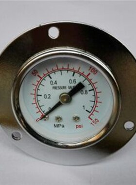 轴向带边压力表1mpa 壳直径40mm 带内丝m10x1快插外径8mm软管接头