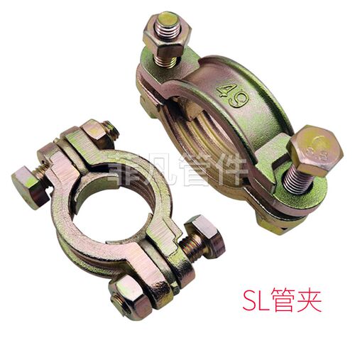 精品碳钢双螺杆强力管夹SL60铸铁管束软管抱箍重型喉箍耐高温管卡