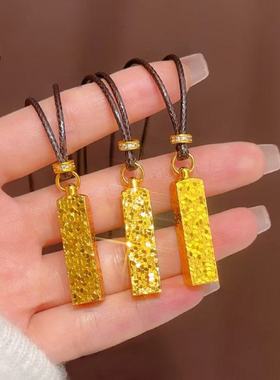 【25新款碎冰冰】四方来财吊坠项链、女实心小方砖挂坠项链TD06