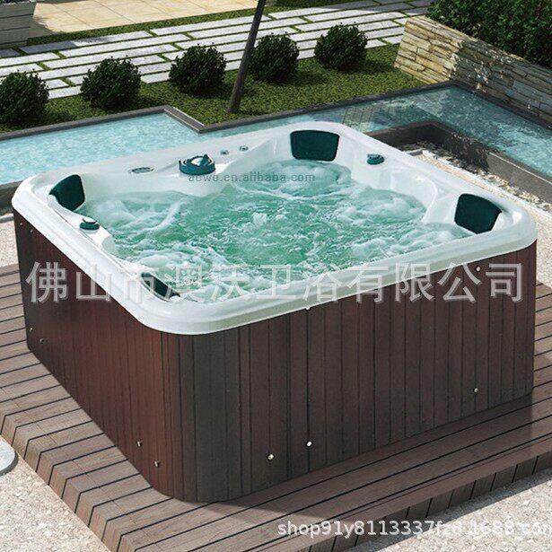 澳沃卫浴恒温按摩功能亚克力浴缸加热泡澡浴缸SPA户外冲浪大号