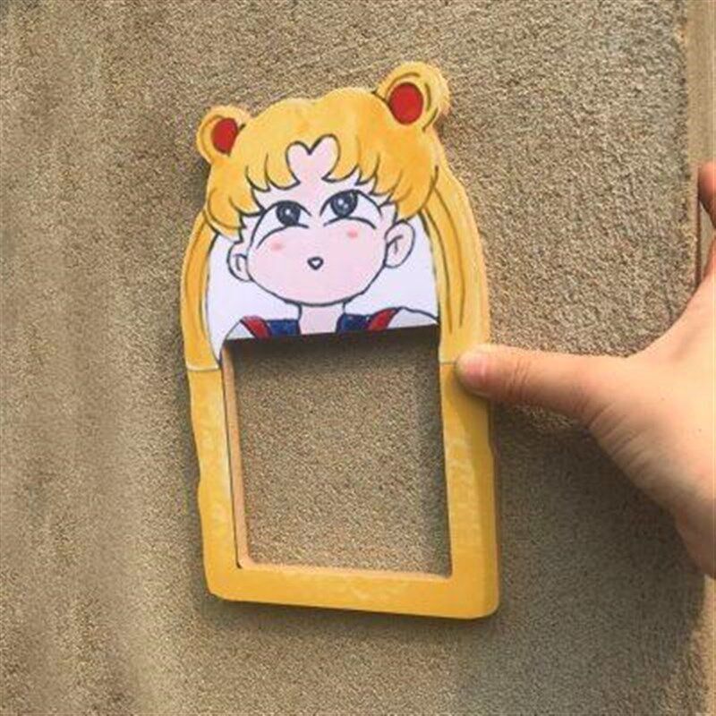 木质立体开关贴开关保护套儿童房美少女水冰月装饰墙贴插座套