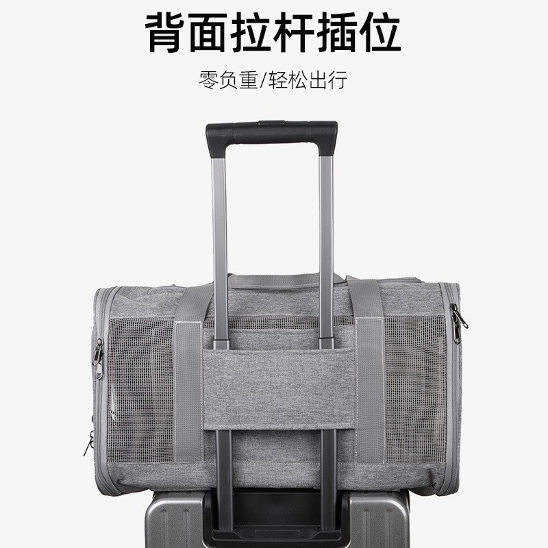 新款猫包外出便捷拉杆宠物包透气可折叠宠物箱P单肩斜挎宠物拉杆