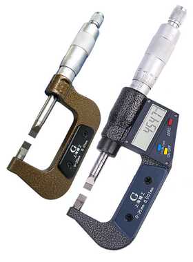 电子数显双单尖头千分尺0-25mm刀口外径千分卡尺圆柱头螺旋测微器