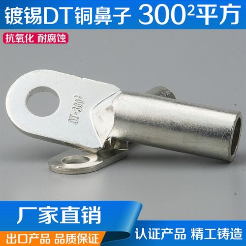 DT镀锡 300平方铜鼻子 镀锌 镀锡铜端子 国标  铜线鼻 铜接线端子