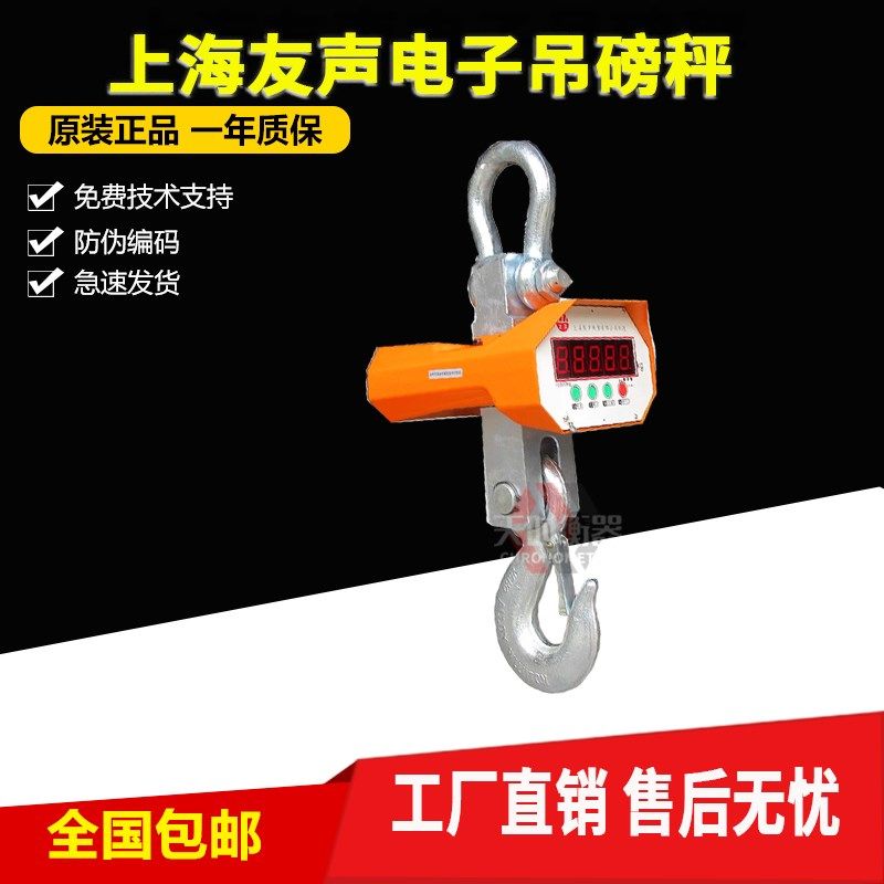上海友声电子吊磅秤/1T/3T/5T电子吊秤/行车秤5000KG衡器10吨10T
