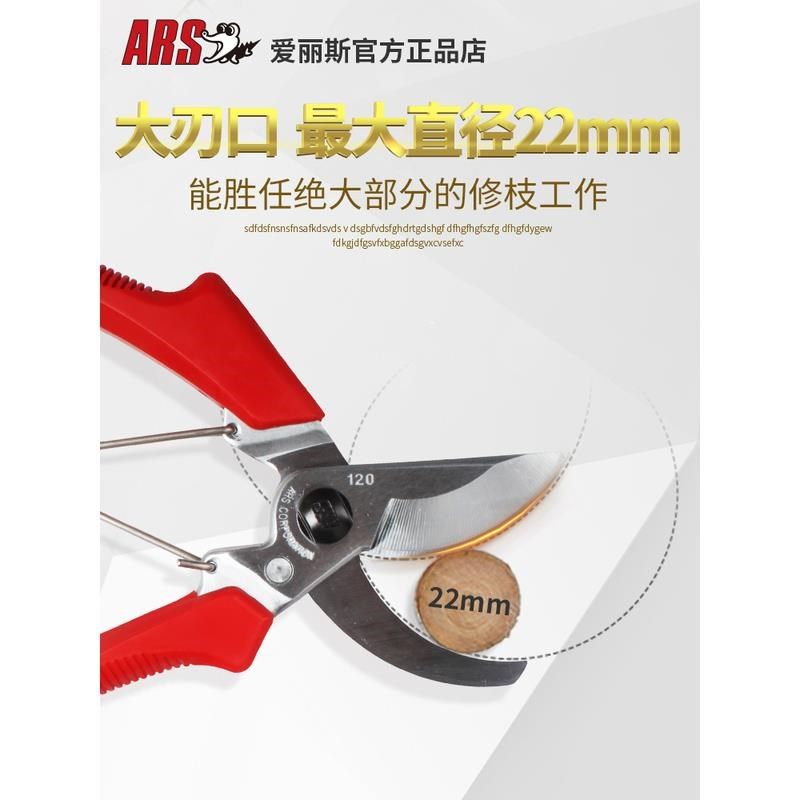 爱丽斯剪刀修枝剪家用120DX修花进口果树粗枝剪省力园艺剪枝剪刀