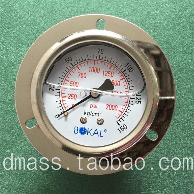 0-150KG轴向耐震压力表2000PSI液压表螺纹ZG1/4PT牙油压表水压表