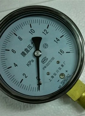 YE-100 16kpa 膜盒压力表 微压计 上海仪川仪表厂 100mm M20*1.5