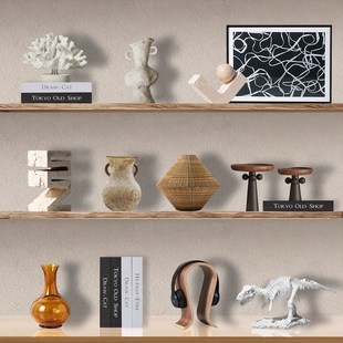 侘寂风陶瓷花瓶民宿小酒馆壁柜摆件新中式电视柜宋代美学家居装饰