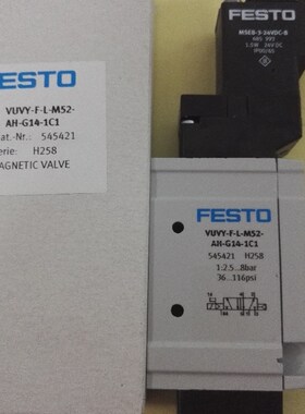 FESTO 费斯托 电磁阀VUVY-F-LP-M52-A-G14-1E1 15128216 现货