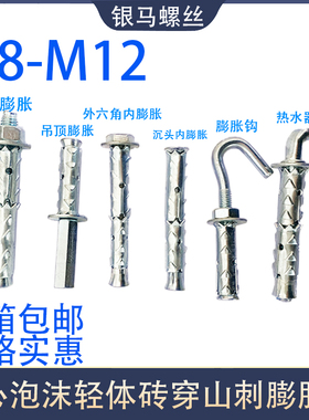 穿山刺胀栓砌块砖泡沫砖轻体砖专用膨胀螺栓泡沫砖加气块膨胀锚栓