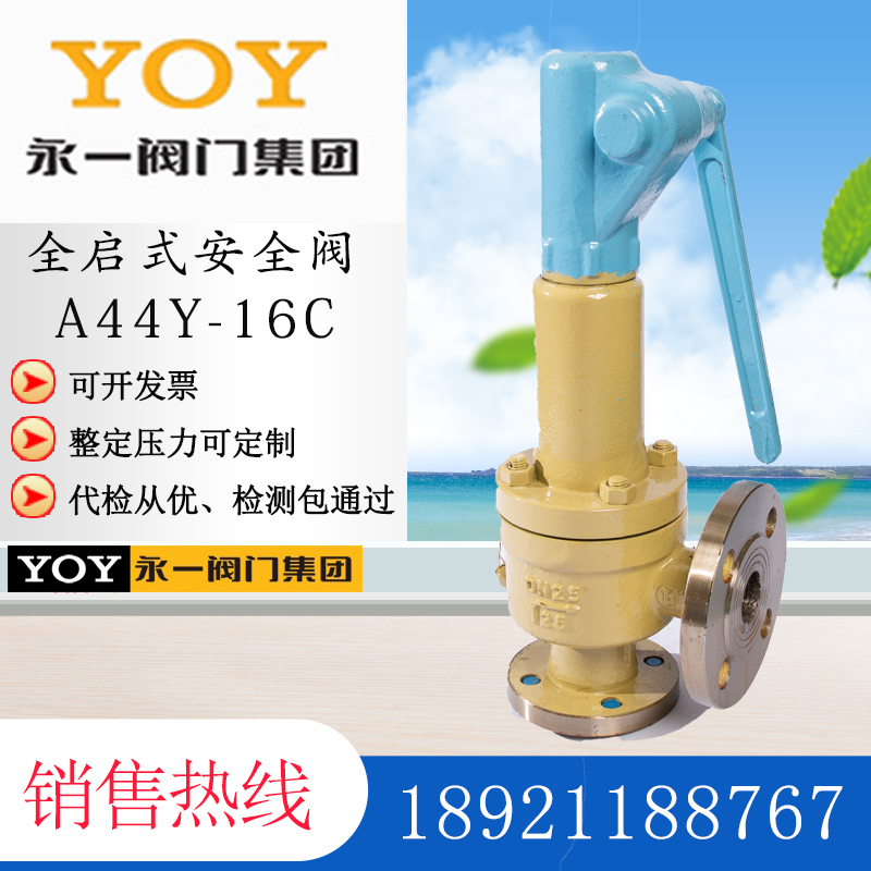 YOY永一A44H/Y-16/25/40/64/100C/P/R带扳手全启封闭式安全阀DN50
