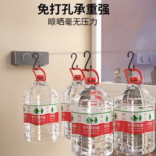 阳台相机款晾晒绳可伸缩收紧晾衣绳钢丝绳免打P孔壁挂晾衣架晾晒