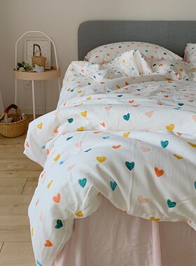 超柔亲肤A类婴儿级全棉双层纱四件套春夏裸睡儿童卡通Y被套1.5