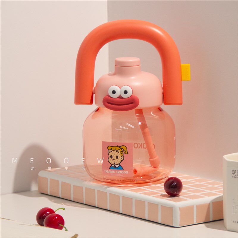 喵饼生活杯子和序拎拎壶水杯女生夏天大容量水壶可V爱运动吸管杯