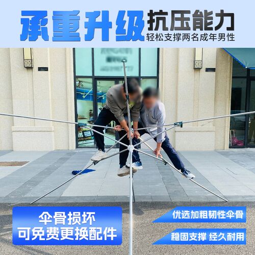户外大型斜面遮阳伞长方形加厚可折叠太阳伞晴V雨两用商铺雨棚