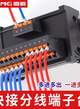 恩爵省配线分线端子台ECTB电源分线器PLC接线板一对一进多出1064