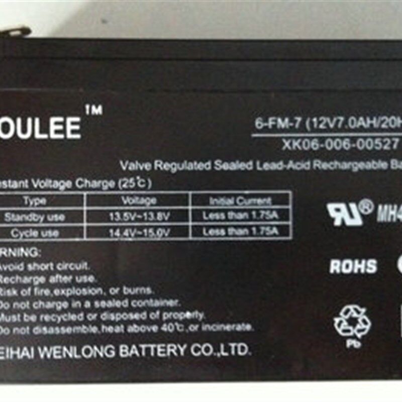YOULEE蓄电池 6-FM-7 12V7.0AH/20HR 玩具车 童车 小孩子车用电瓶