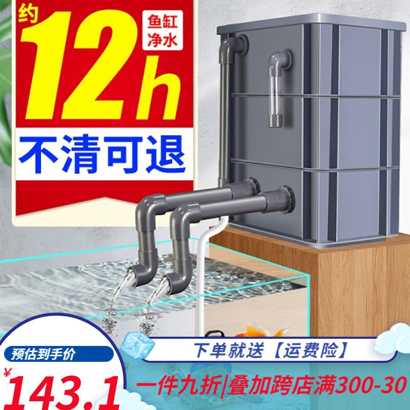 疯狂水草鱼池周转箱过滤箱水循环系统鱼缸上滤装置沼泽户外水池滴