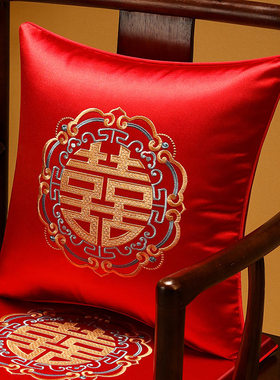 新中式红色喜字结婚抱枕婚庆婚y房婚礼牀头喜庆靠枕新婚沙发靠垫