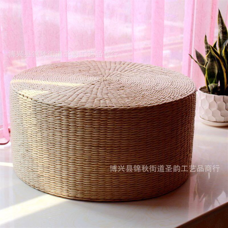 手工草编蒲团圆形榻榻米阳台日式B茶道拜佛打坐藤编地板坐垫禅修