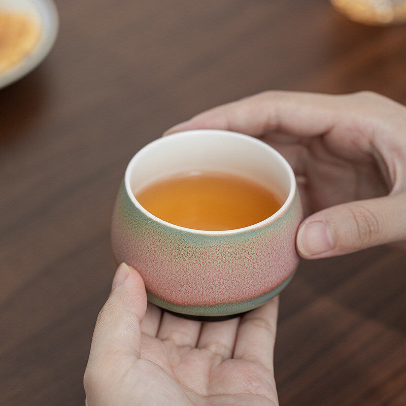 四季品茗杯套装 日式窑变w釉彩陶瓷功夫茶杯闻香杯大号主人杯