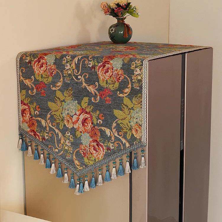 高欧式高冰箱防尘盖布1008306罩巾顶2轻奢档单双开门卡萨帝端家用