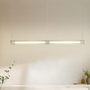 餐厅吊灯现代极简扎创意38729玻璃一字长条灯设台计吧台办师公室